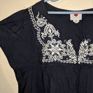 Navy Blue Embroidered Dress